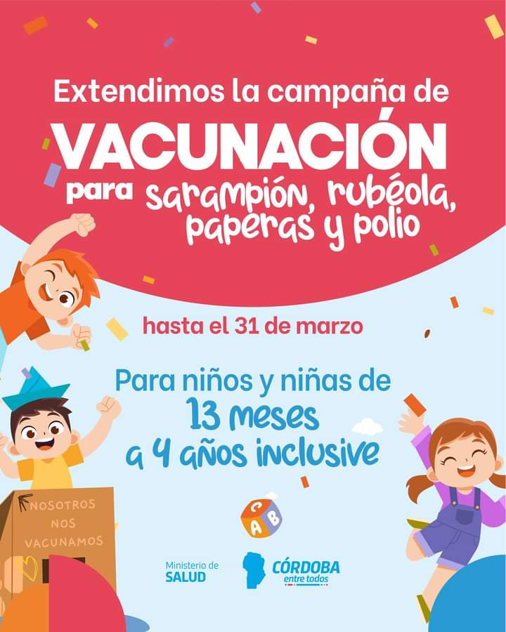 HASTA EL VIERNES PODRÁN VACUNARSE LOS NIÑOS CON TRIPLE VIRAL Y CONTRA LA POLIO
