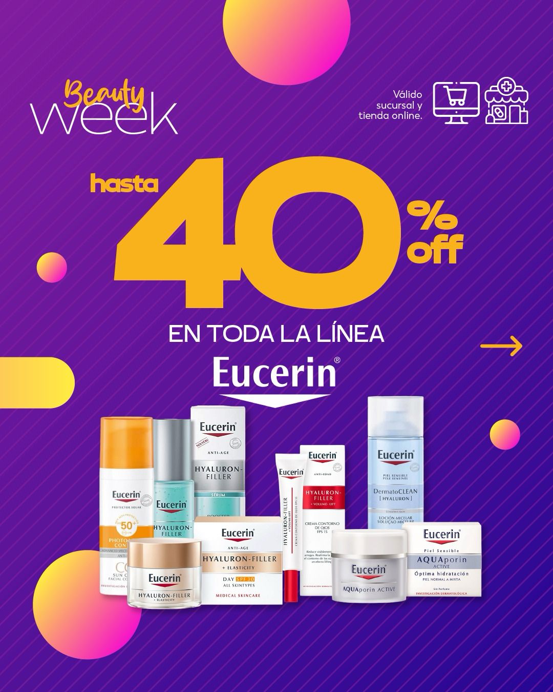 FARMACIAS PASTERIS OFRECE HASTA UN 40% DE DESCUENTO EN  DERMOCOSMÉTICA HASTA EL DOMINGO