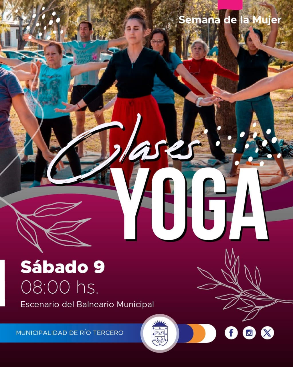 MAÑANA SÁBADO CLASES DE YOGA EN EL BALNEARIO