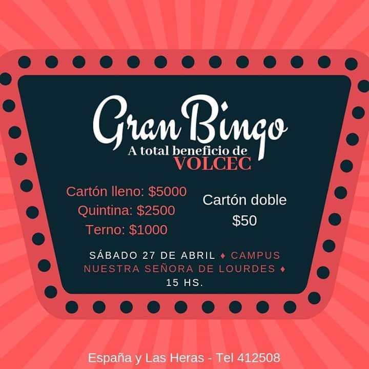 VOLCEC se prepara su Gran Bingo
