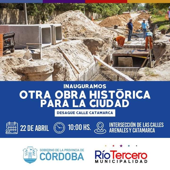 Este lunes se llevar&aacute; a cabo la Inaguraci&oacute;n del Desag&uuml;e de la calle Catamarca