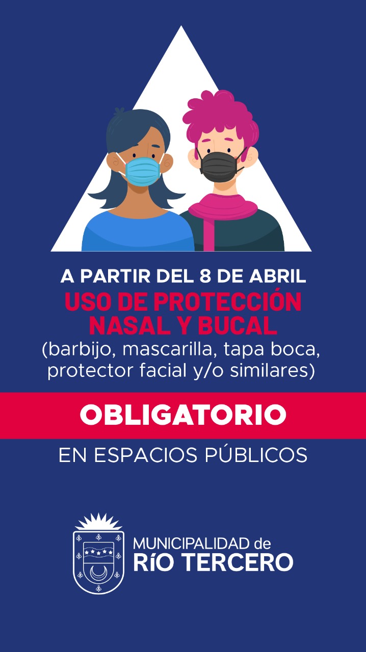 A partir del 8 de Abril ser&aacute; obligatorio la protecci&oacute;n nasal y bucal. 