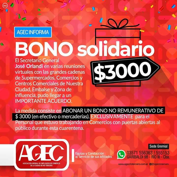Jos&eacute; Orlandi "El bono solidario es &uacute;nicamente para los empleados de comercios que tuvieron trabajando en esta cuarentena"