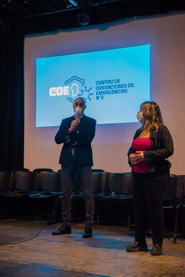 Miembros del COE N&deg;8 Regional R&iacute;o Tercero para presentar los protocolos definidos hasta el momento.