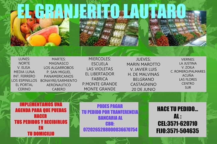 GRANJERITO LAUTARO SEGUIMOS TRABAJANDO NORMAL Y SUMAMOS ENV&Iacute;OS 