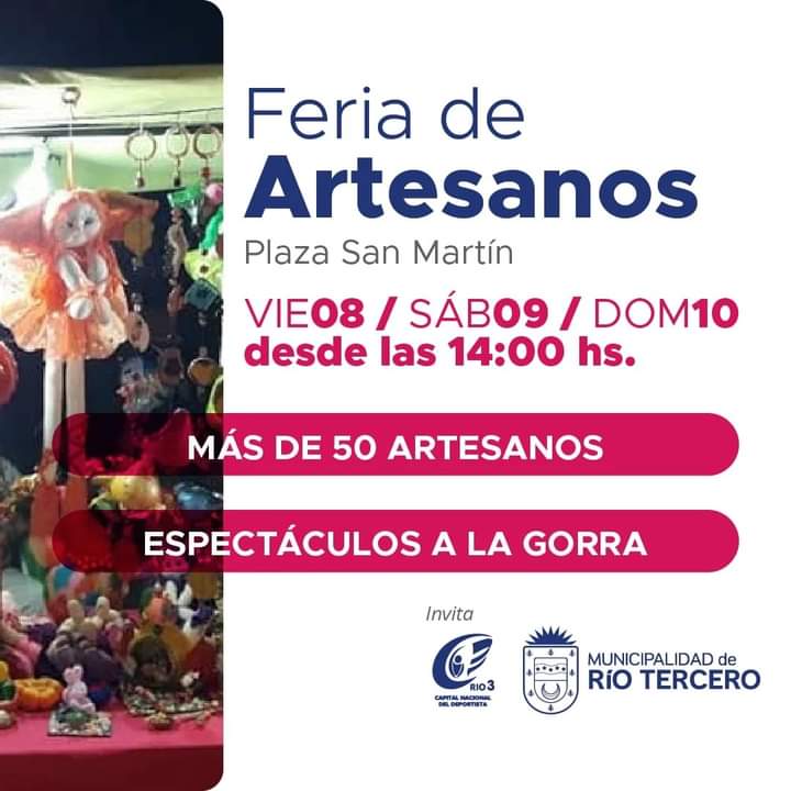 FERIA DE ARTESANOS ESTE FIN DE SEMANA EN PLAZA SAN MARTÍN