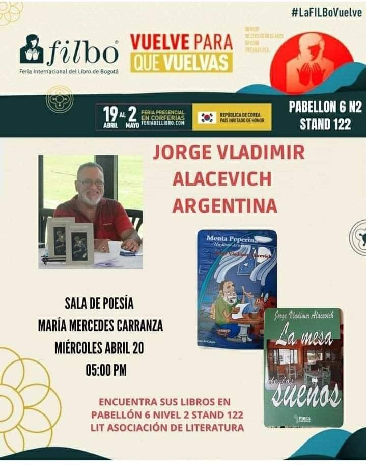 JORGE ALACEVICH NOS REPRESENTA EN LA FERIA INTERNACIONAL DEL LIBRO DE BOGOTÁ