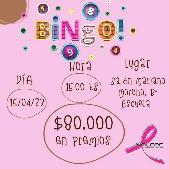 SE REALIZARÁ EL SÁBADO EL BINGO DE VOLCEC