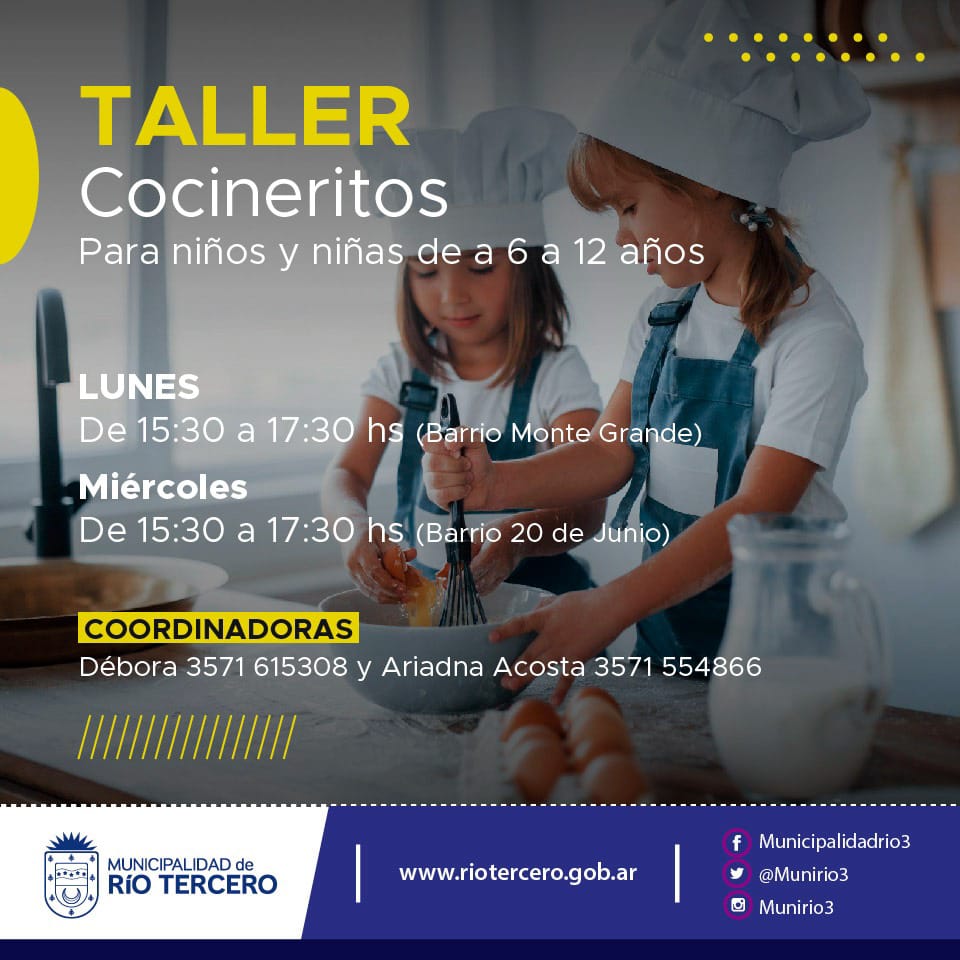 EL MUNICIPIO ABRIÓ LAS INSCRIPCIONES PARA FORMAR PARTE DE LOS TALLERES MUNICIPALES BARRIALES