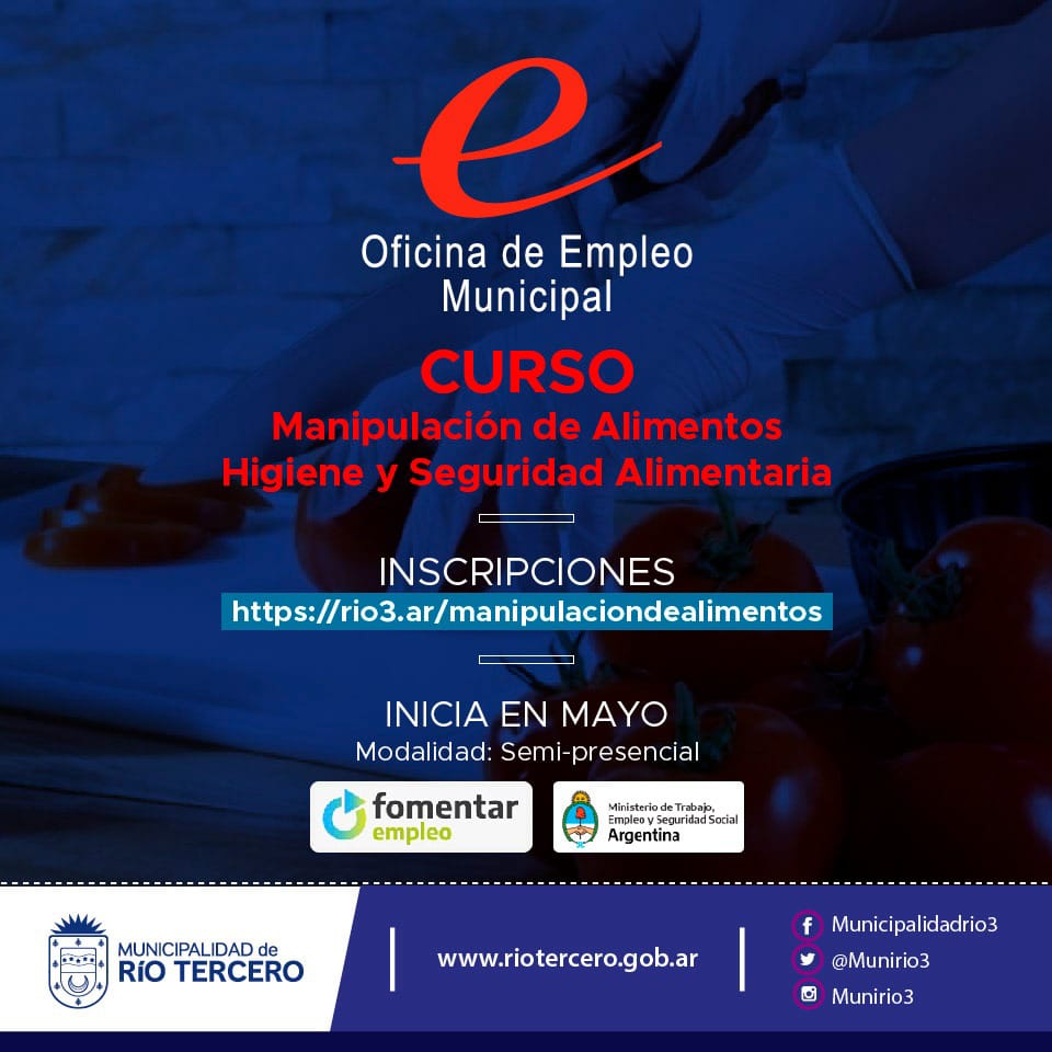 COMENZARON LAS INCRIPCIONES  DEL CURSO PARA OBTENER EL CARNET DE MANIPULADOR DE ALIMENTOS.