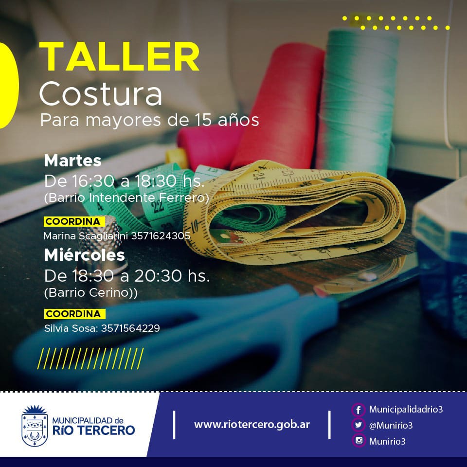 EL MUNICIPIO ABRIÓ LAS INSCRIPCIONES PARA FORMAR PARTE DE LOS TALLERES MUNICIPALES BARRIALES