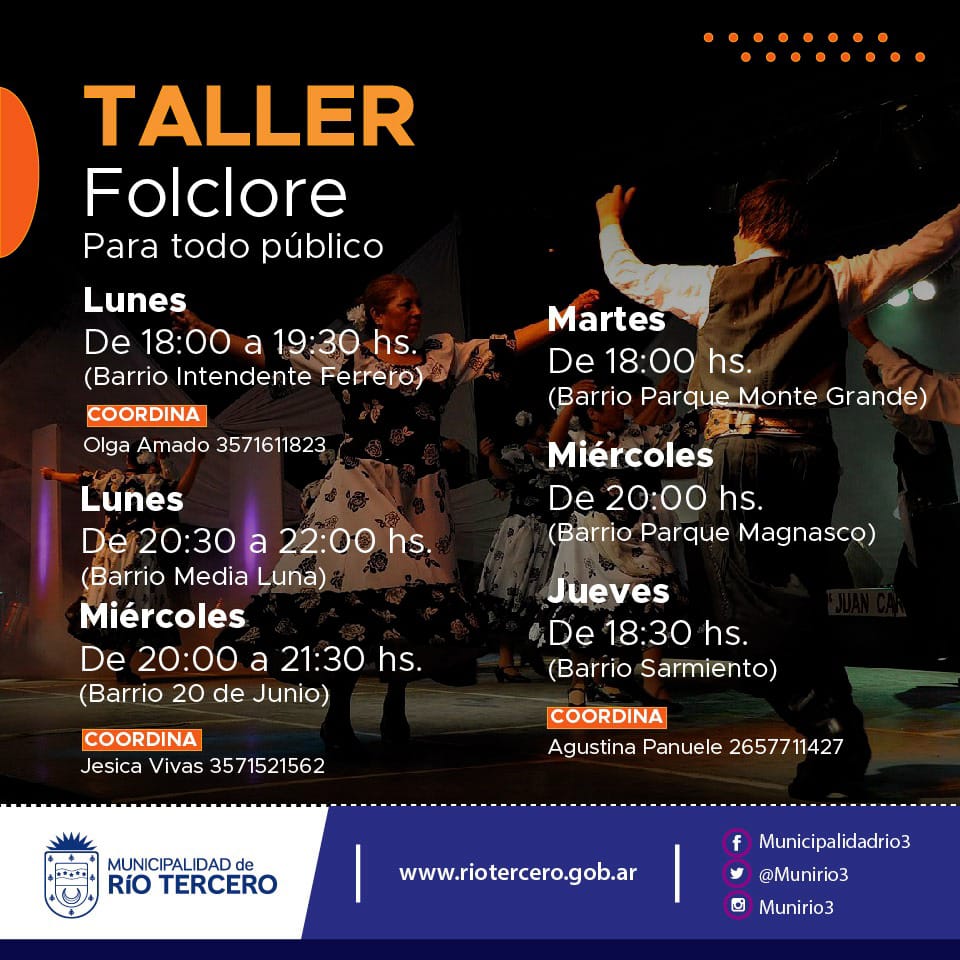 EL MUNICIPIO ABRIÓ LAS INSCRIPCIONES PARA FORMAR PARTE DE LOS TALLERES MUNICIPALES BARRIALES
