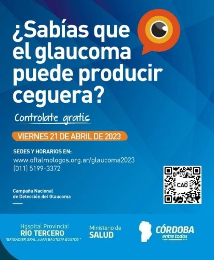 MAÑANA HABRÁ CAMPAÑA DE DETECCIÓN TEMPRANA DE GLAUCOMA EN EL HOSPITAL PROVINCIAL