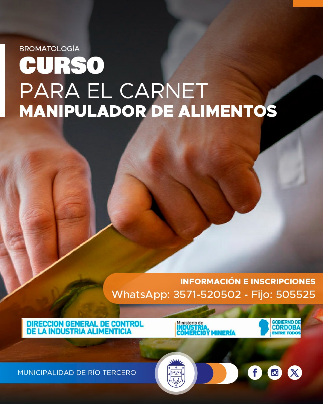 Inscripciones para un nuevo curso de carnet manipulador de alimentos 