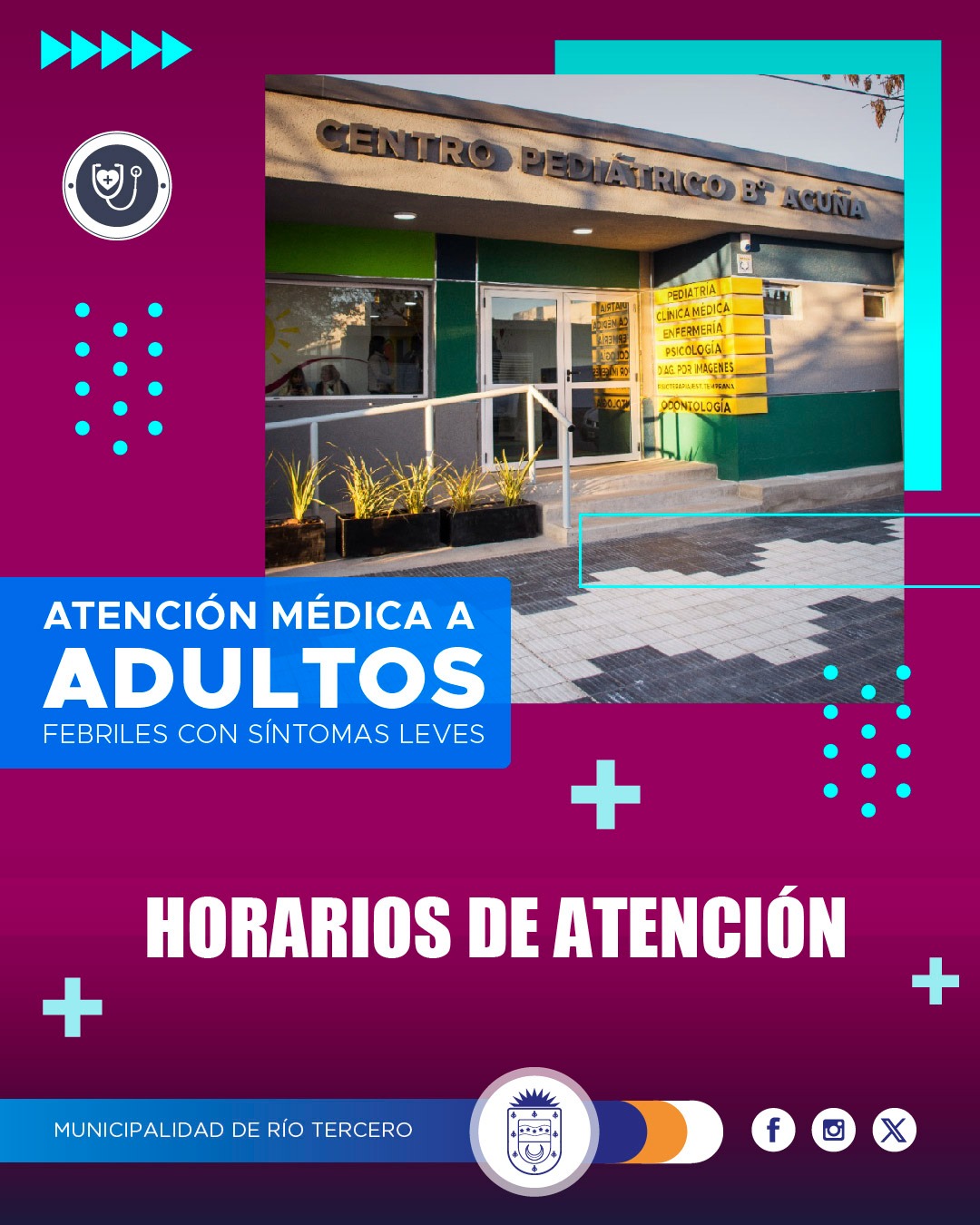 🚨 Horarios de atención en clínica médica para adultos en el Centro pediátrico 🚨