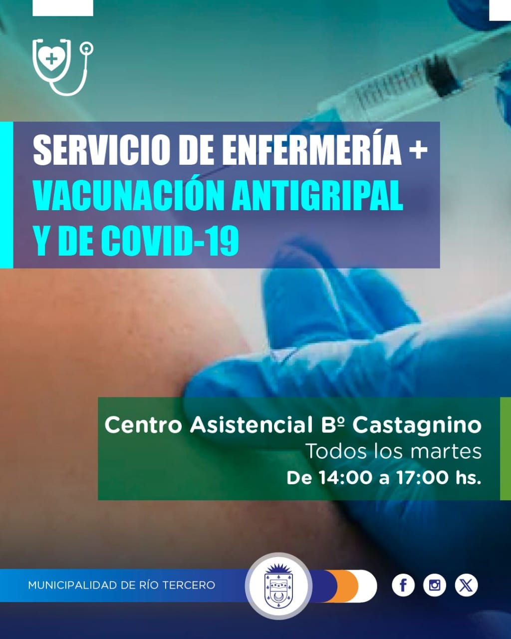 Enfermería + vacunación en barrio Castagnino 