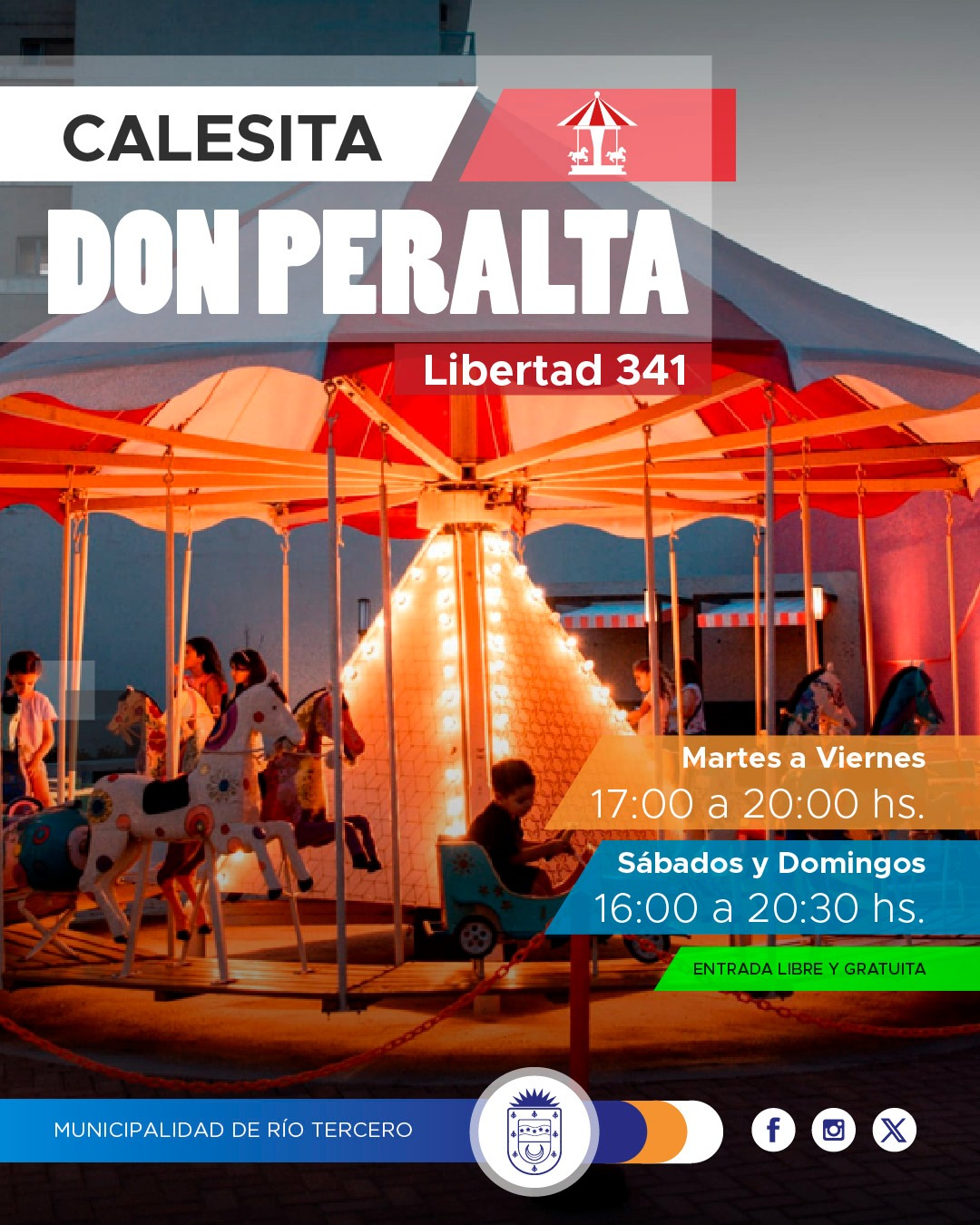 Conocé los nuevos horarios de la calesita de Don Peralta 