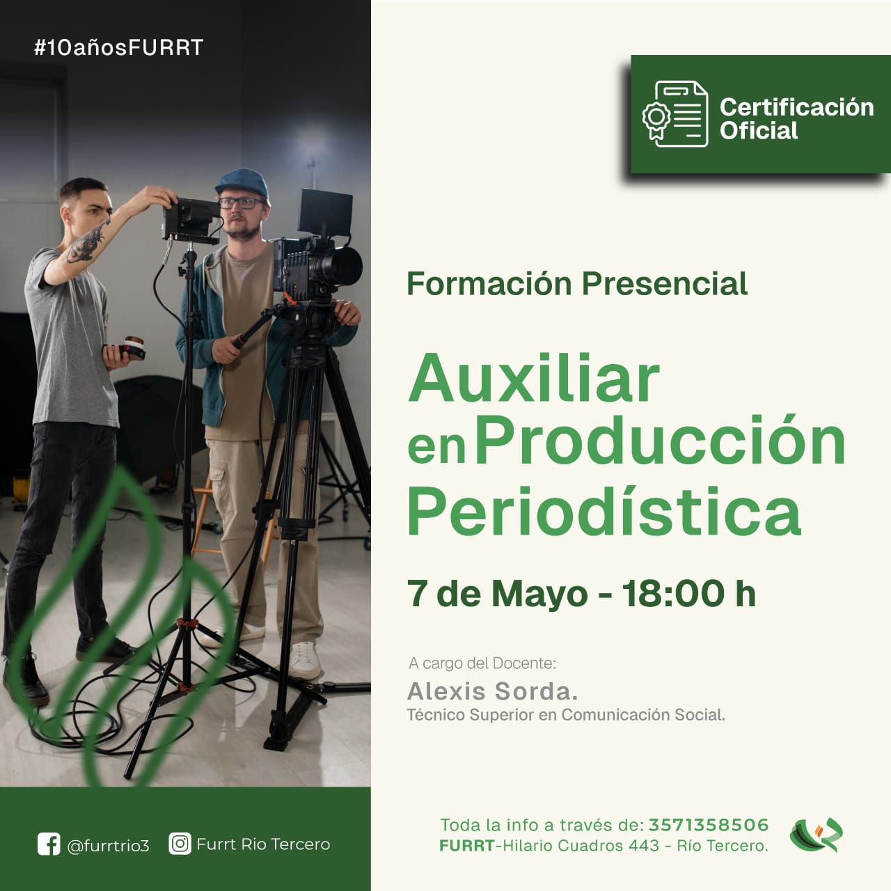 Nueva propuesta formativa en la FURRT: taller de auxiliar en producción periodística
