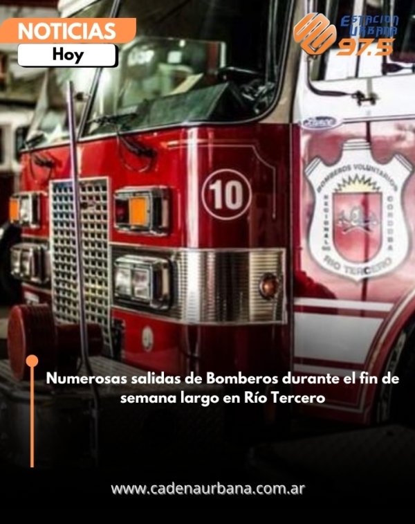 Intensa labor de Bomberos Voluntarios durante el fin de semana largo en R&iacute;o Tercero