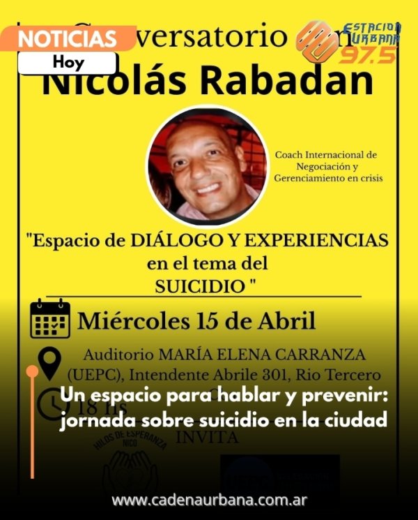 Nicol&aacute;s Arrabad&aacute;n disertar&aacute; en un encuentro abierto sobre salud mental