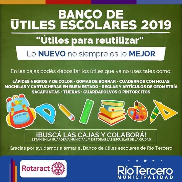 Campa&ntilde;a para Juntar &uacute;tiles Escolares Usados "BANCO DE &Uacute;TILES ESCOLARES"