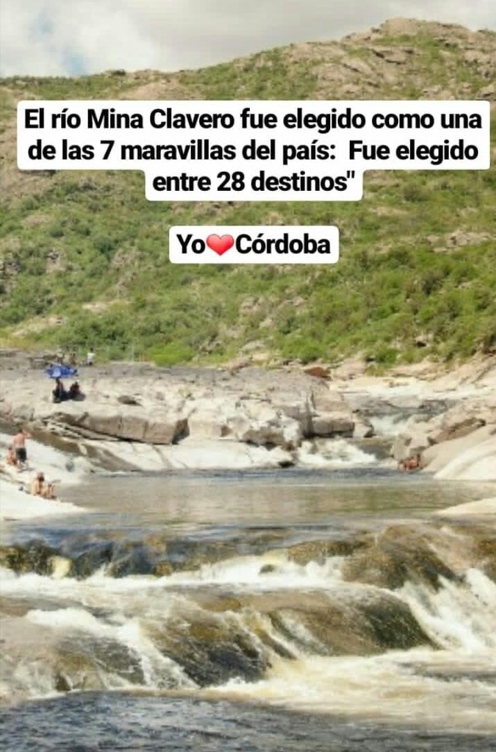 El r&iacute;o Mina Clavero es ahora una de las 7 Maravillas Naturales de la Argentina