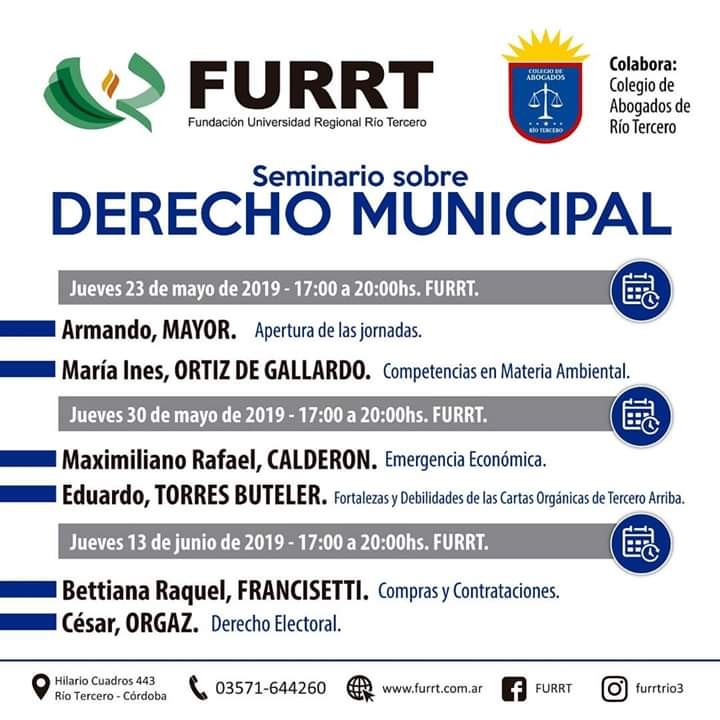 Micro Semanal de la FURRT : Hoy hablamos de "Seminario  de Derecho Municipal"