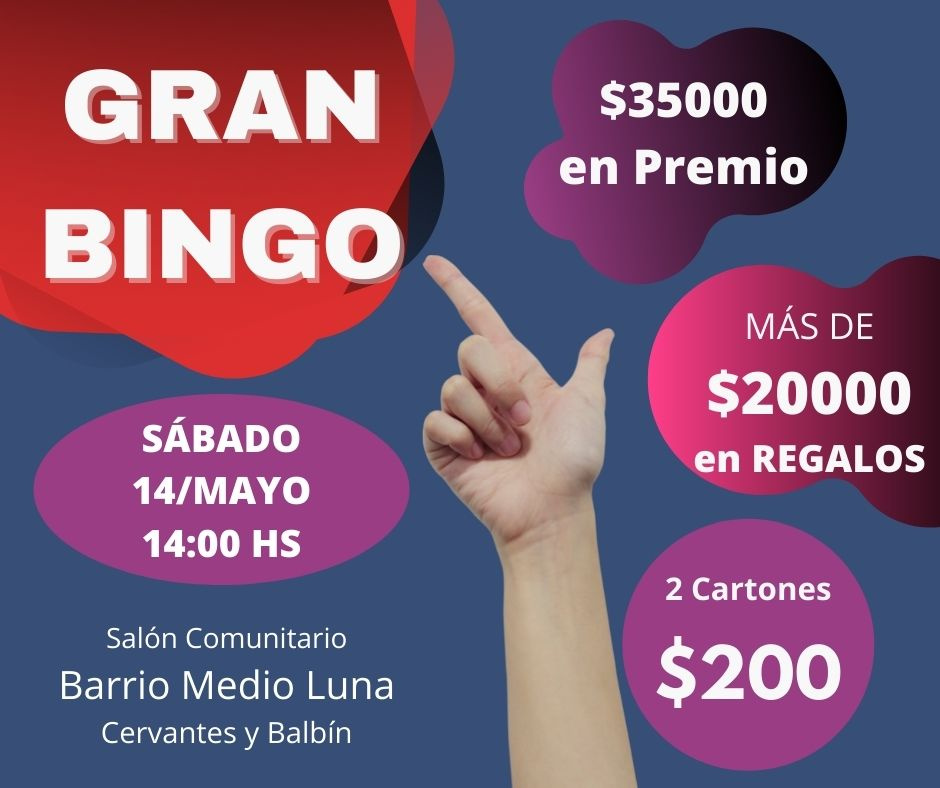 BARRIO MEDIA LUNA REALIZA UN BINGO PARA MEJORAR EL SALÓN COMUNITARIO 