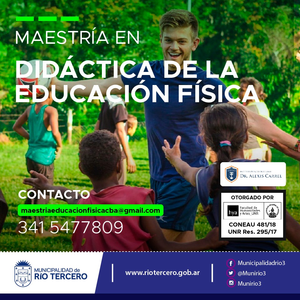 EL MUNICIPIO ABRIÓ LAS INSCRIPCIONES PARA LA MAESTRÍA EN DIDÁCTICA DE LA EDUCACIÓN FÍSICA