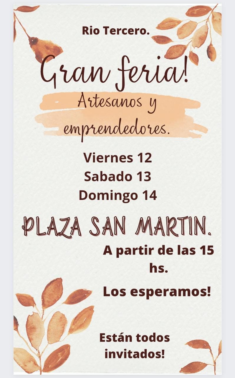 GRAN FERIA DE ARTESANOS ESTE FIN DE SEMANA EN PLAZA SAN MARTÍN
