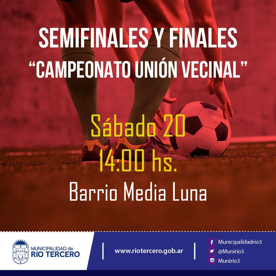 ESTE FIN DE SEMANA ES LA DEFINICIÓN DEL CAMPEONATO UNIÓN VECINAL