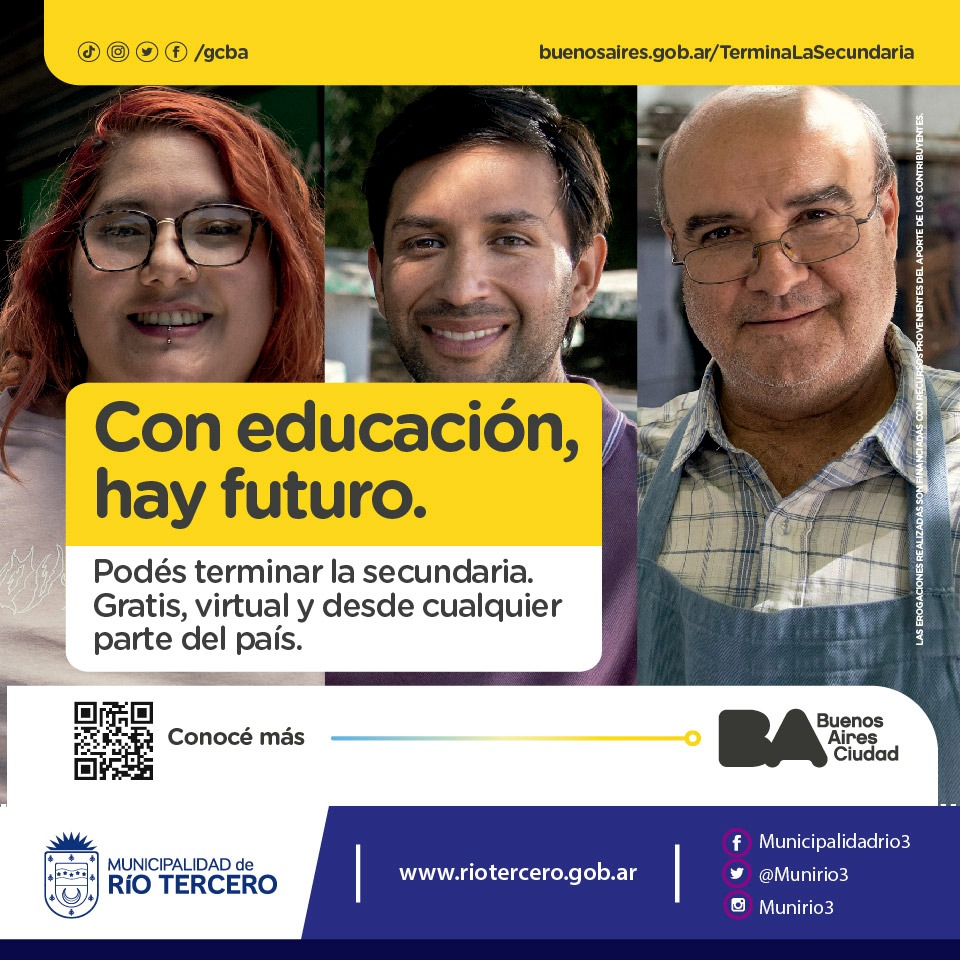 LA MUNICIPALIDAD ABRE LAS INSCRIPCIONES PARA FORMAR PARTE DEL PROGRAMA *TERMINÁ LA SECUNDARIA*