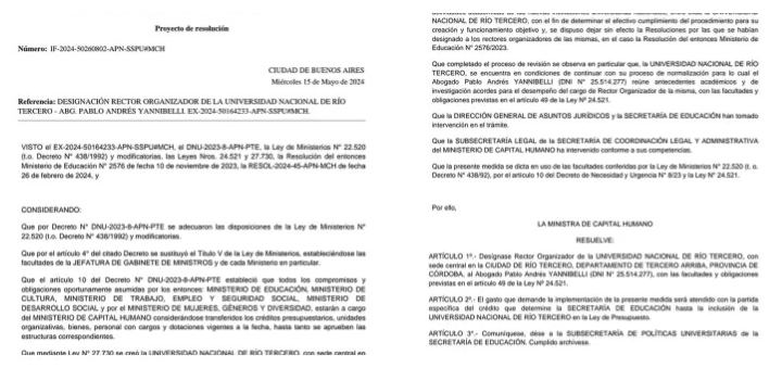 La Universidad Nacional de Río Tercero cumplió el proceso de revisión y se encuentra en condiciones de continuar su proceso de normalización
