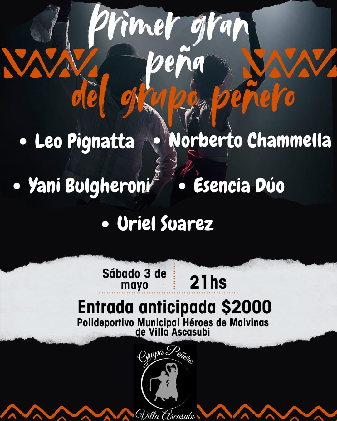 El Grupo Peñero de Villa Ascasubi celebra su primer año con una gran Peña