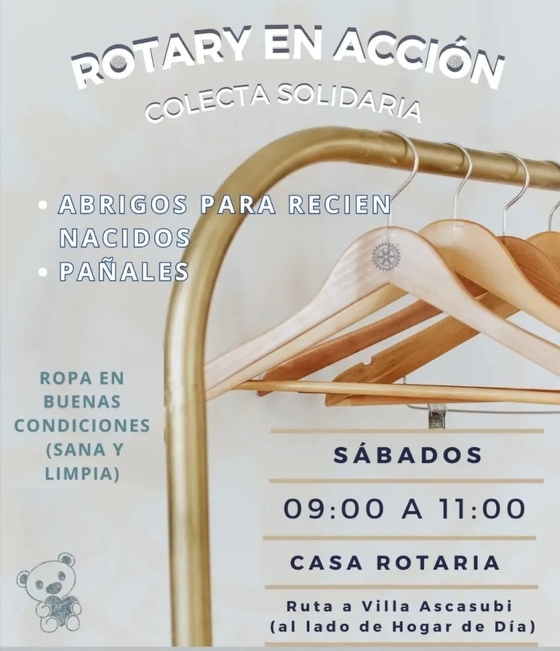 Rotary Club Río Tercero lanza colecta solidaria de ajuares para recién nacidos