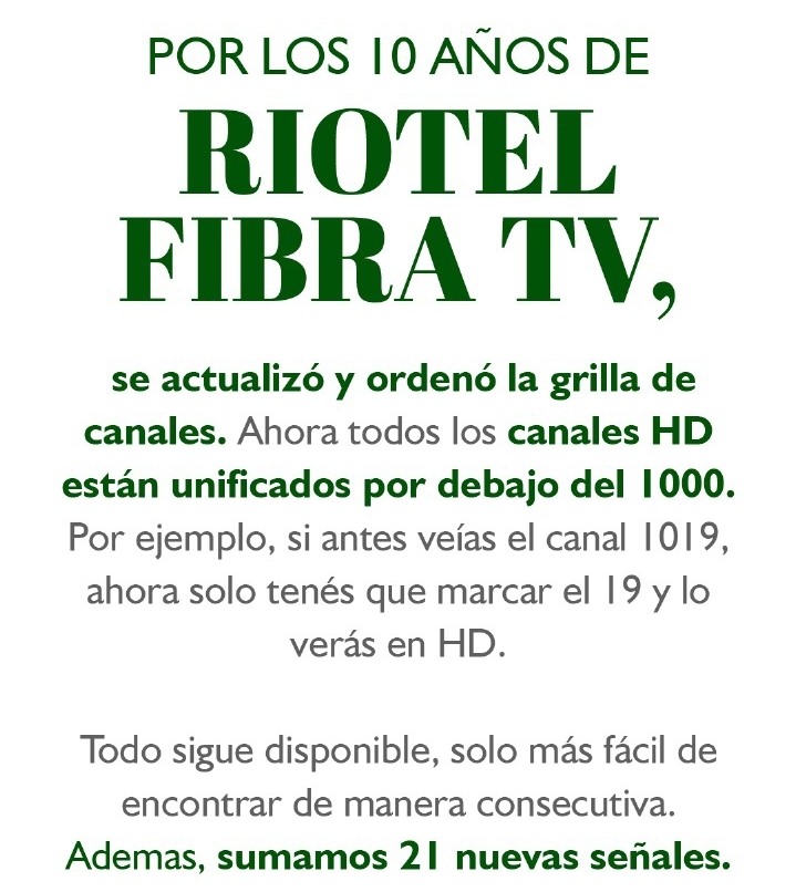Todo en HD: Riotel mejora su servicio de TV