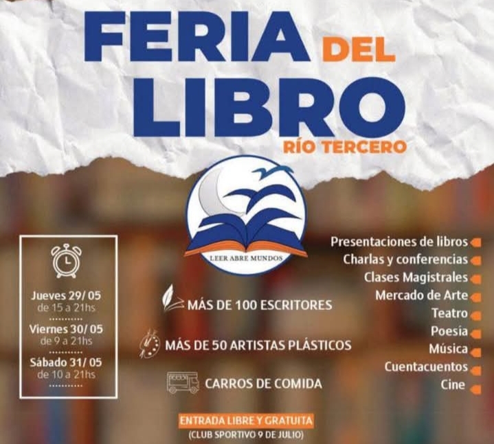 Río Tercero vive una Feria del Libro histórica con más de 100 escritores y una programación para todos los gustos
