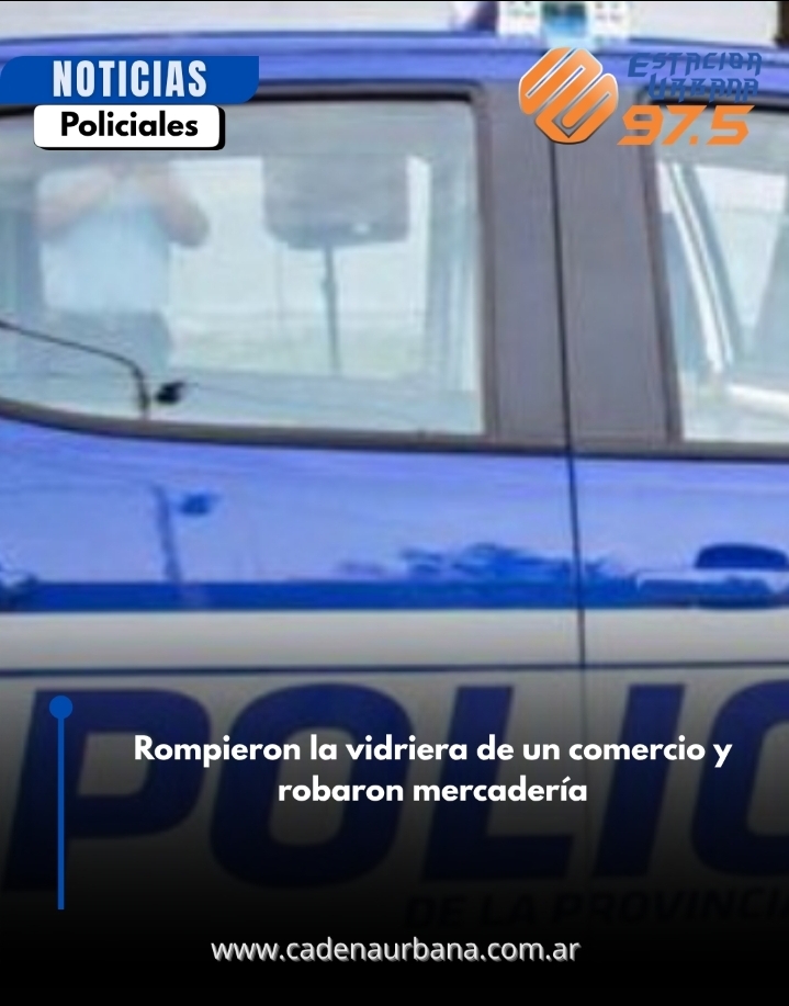 Rompieron la vidriera de un comercio y robaron mercader&iacute;a