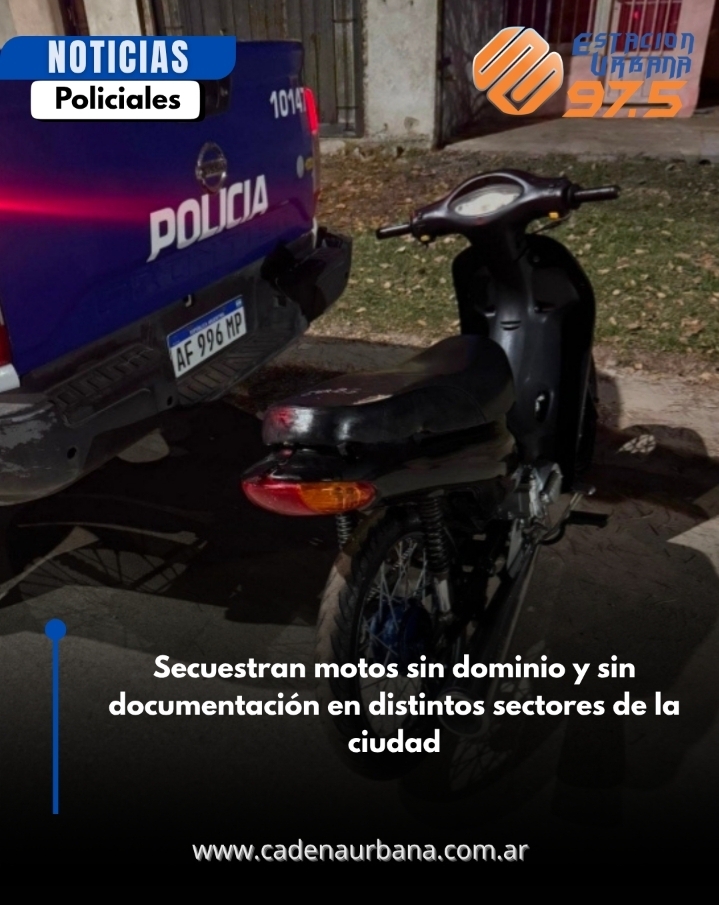 Secuestran motos sin dominio y sin documentaci&oacute;n en distintos sectores de la ciudad