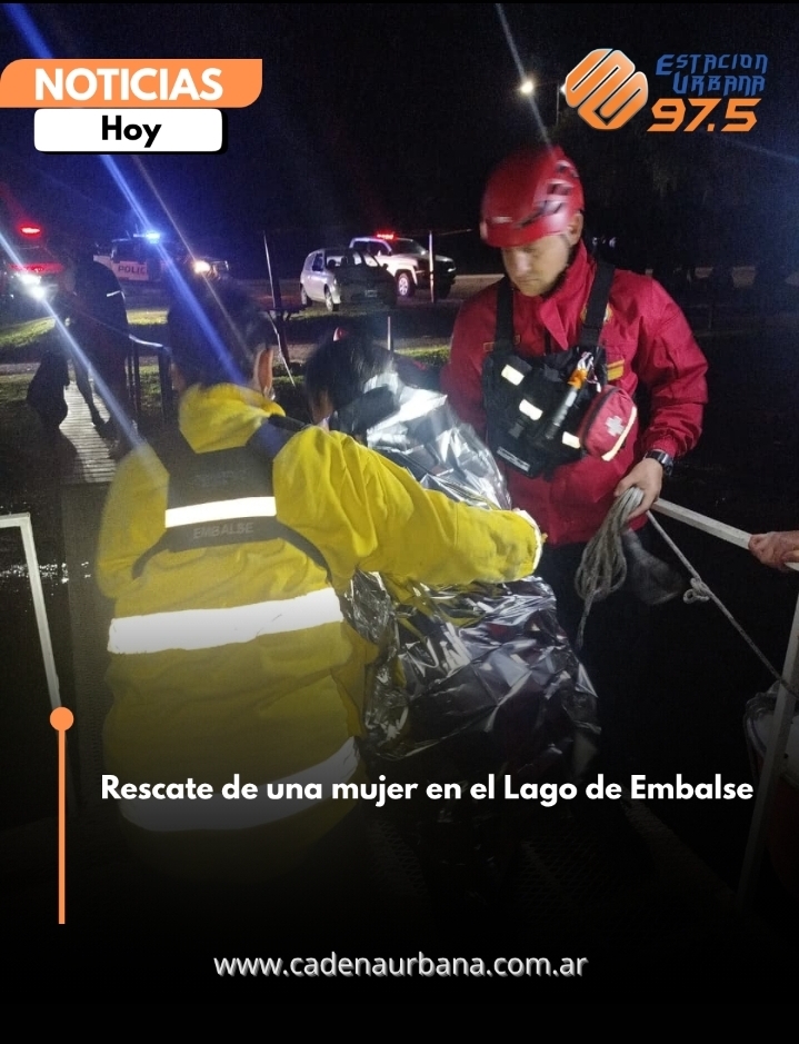 Rescate de una mujer en el Lago de Embalse