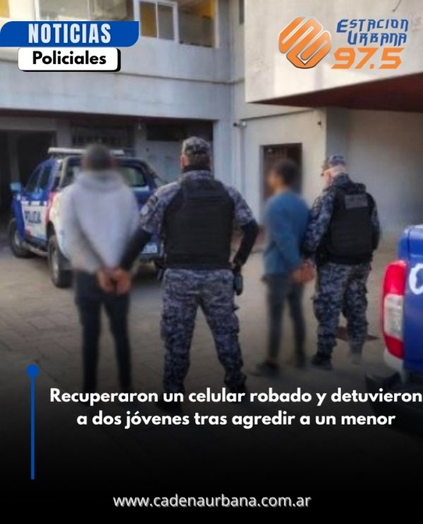 Recuperaron un celular robado y detuvieron a dos j&oacute;venes tras agredir a un menor