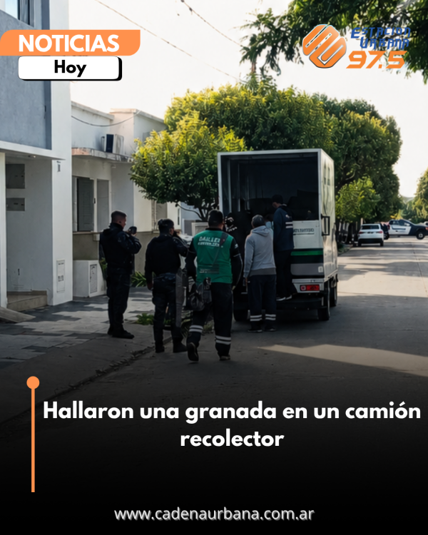 Hallaron una granada en un cami&oacute;n recolector