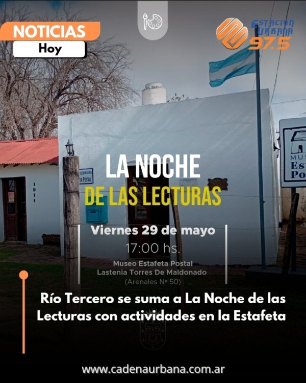 R&iacute;o Tercero se suma a La Noche de las Lecturas con actividades en la Estafeta 