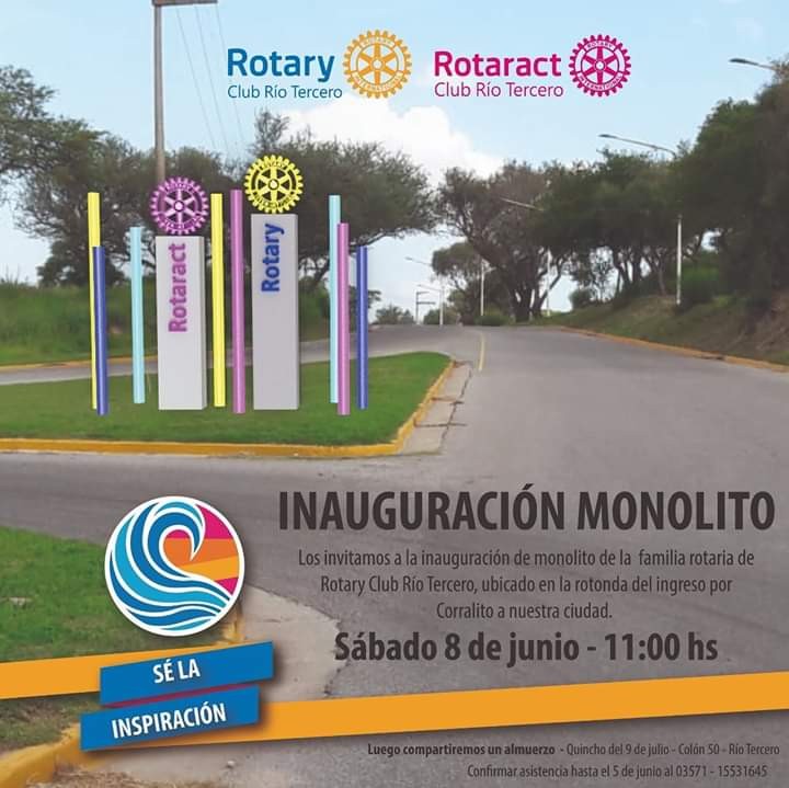 El pr&oacute;ximo S&aacute;bado se inaugurar&aacute; el Monolito del Rotary Club y Rotaract