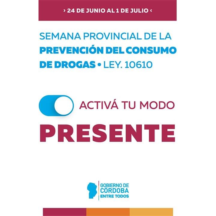 Semana de la Prevenci&oacute;n del Consumo de Drogas Desde el 24 de Junio hasta el 1 de Julio