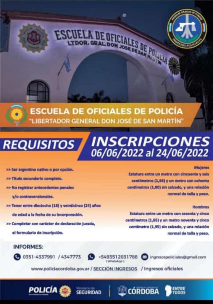  INSCRIPCIONES ESCUELA DE OFICIALES DE POLICÍA
