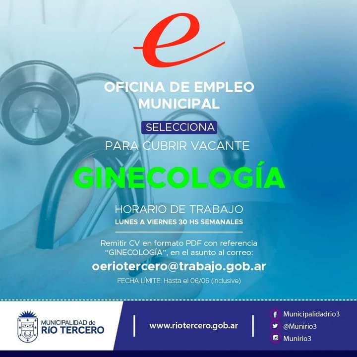 LA OFICINA DE EMPLEO MUNICIPAL SELECCIONA VACANTE EN GINECOLOGÍA 
