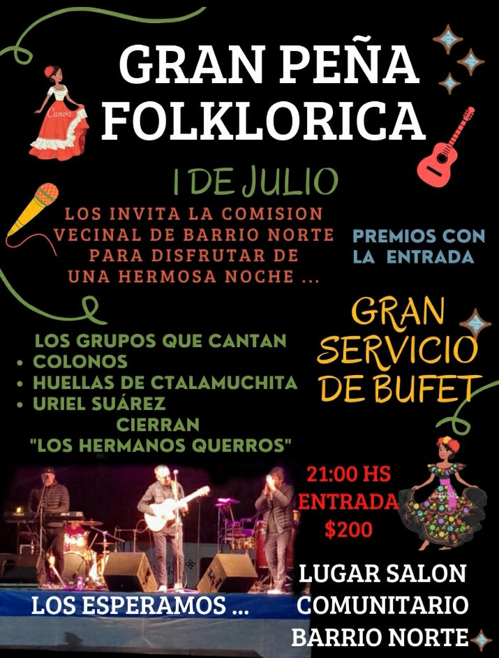 PEÑA FOLKLÓRICA EN EL SALÓN COMUNITARIO  DE BARRIO NORTE