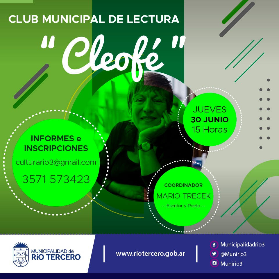 MAÑANA SE REÚNE EL CLUB DE LECTORES *CLEOFÉ*