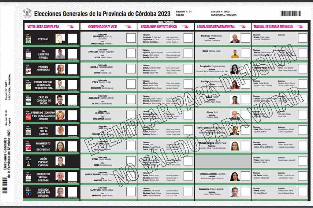 LA JUNTA ELECTORAL PROVINCIAL PRESENTÓ LA BOLETA DEFINITIVA CON LA QUE SE VOTARÁ EL 25 DE JUNIO